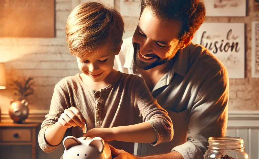 DALL·E-2024-11-18-18.44.50-A-heartwarming 4 Simple Ways to Help Your Kids Become Future Millionaires